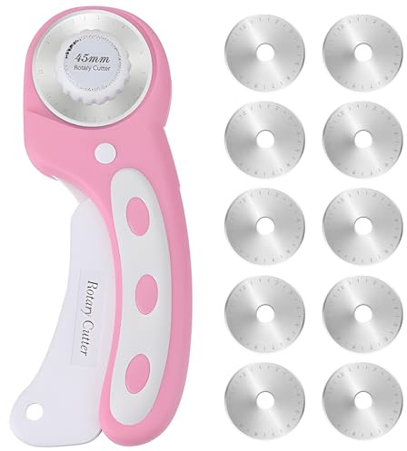 45mm Rotary Cutter for Fabric, Fabric Cutter Wheel with Safety Lock