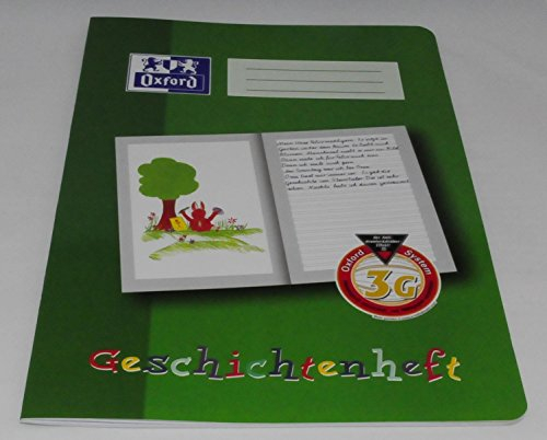 Oxford 100050093 Geschichtenheft, A4, 3G, 16, robuster, abwischbarer Deckel