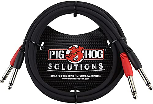 Pig Hog PD-21406 Dual 1/4 Mono (Male) Cable, 6 Feet