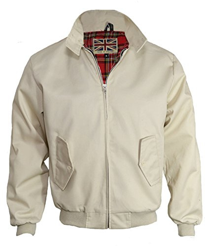 Mens Classic Harrington Jacket Retro Classic Bomber Smart Casual Wear Size S-2XL Colours Black Navy Burgandy Red Royal Beige Sky Green
