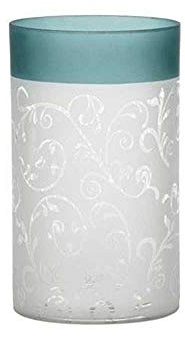 Yankee Candle Teal Vine Windlichthalter, Glas, blaugrün/weiß, 20 x 12 x 12 cm