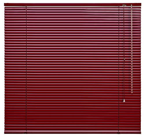 Alu Jalousie Aluminium Jalousette Klemmfix ohne Bohren Tür Fenster Rollo Lamellen Vorhang 10 Farben Breite 50 cm bis 240 cm Länge 130 cm 160 cm 220 cm Metall Klemmträger (80 x 160 cm Weinrot)