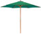 Harbour Housewares Green Garden Parasol - 2.7m - Pulley Operated Hardwood Pole Wooden Garden Umbrella with Green Base UV Sun Protection Umbrella for Picnics and Beach Days
