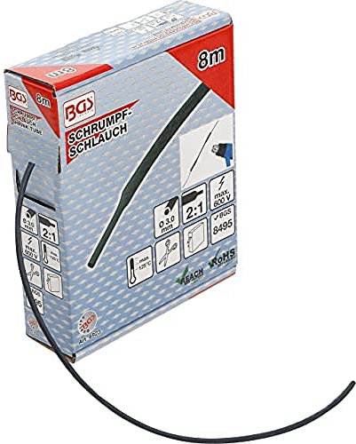 BGS 6923 | Caja de fundas termorretráctiles | negra | Ø 3 mm | 8 m