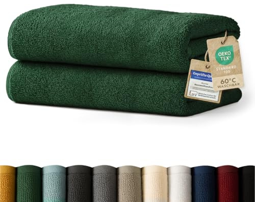 Blumtal Juego de 2 Toallas de Baño (70x140cm) - Juego de Toallas Suaves y Absorebentes, 100% algodón, Certificado Oeko-Tex 100, Verde Oscuro
