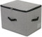Rigid Foldable Fabric Storage Box with Zipper lid, handle, Garment Bedding Storage Basket Organizer for Wardrobe Shelf, Washable, 44×33×31cm, Dark Grey
