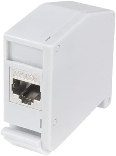 LogiLink Adattatore per Guida DIN con connettore Cat.6A, schermato, 2 Prese RJ45