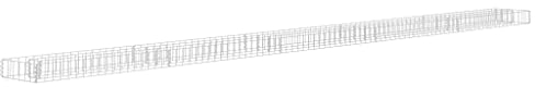 vidaXL Gabion Raised Bed - Galvanised Steel Outdoor Garden Planter, 450x30x10 cm, High Load Capacity, proof and Weather-, Easy Assembly Required