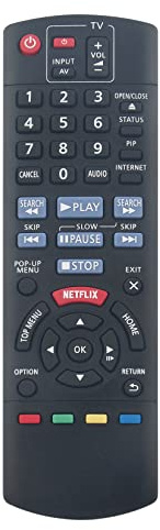 AULCMEET N2QAYB000870 Telecomando di ricambio compatibile con registratore Blu-Ray 2D Panasonic Smart Network DMP-BD79 DMP-BD79EB-K N2QAYB000874 N2QAYB000877 N2QAYB000867