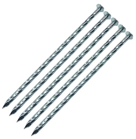 Coffken Lot de 20 piquets de jardin en spirale robustes de 35,6 cm – Piquets de jardin en métal galvanisé solide pour fixer des bordures de pavé, des barrières contre les mauvaises herbes, des