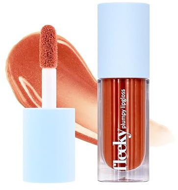 fleeky Lipgloss - Volume Lip Plumper für voller wirkende Lippen - Feuchtigkeitsspendende Lippenpflege mit glanzvollem Finish - Rose Nude, Toffee Brown, Cherry Red (Toffee Brown)