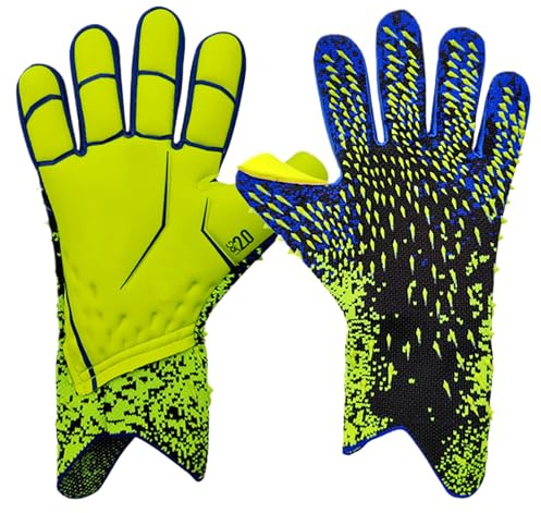 NCONCO Torwarthandschuhe Fußball Torwarthandschuhe Reißfestigkeit für Erwachsene, Jugendliche, kleine Hände in Größe 7/8/9/10 Fußballhandschuhe (Größe 7, Grün), 2863264/120424DNTFYB