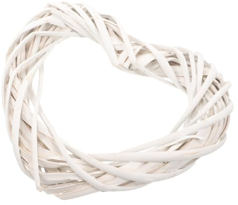 Warmhm Heart Shaped Wreath White Grapevine Garland Natural Twig Wreath Vine Garland for Wedding Valentines Day Rustic Decoration