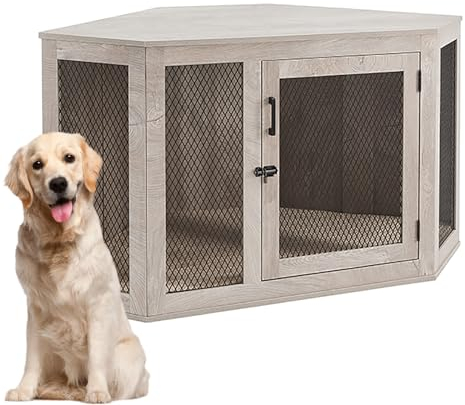 Eckmöbel für Hundekäfige 2-in-1 Hundekäfig Nachttish Multifunktional Hundehaus TV Schrank Tierkäfig Holz Indoor Hundekäfig Schrank für Kleine Mittelgrosse Hunde Bis Zu 40 Kg. ( Color : Gray , Size : 1