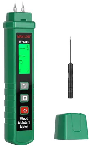 Solace Testeur humidité,humidimètre à stylo portable,détecteur d'humidité à broche (avec 2 modes),7 types de bois,bois de chauffage,brique, sol, détecteur mural