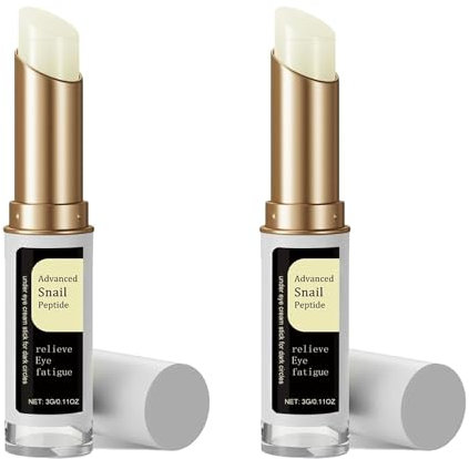 3g Snail Peptide Eye Cream Stick Reduce Dark Circles Eye Bags Firming Eye Brightener Anti Aging Nourishing Moisturize Eye Cream (2PCS)