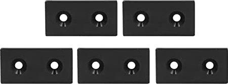 5Pcs Aluminum Profile End Cap Alloy Metal Cover Plate Linear Moving Parts 4080 Double Holes for 6mm Slot Seal Strip Rail Dust Protection Black (Black)