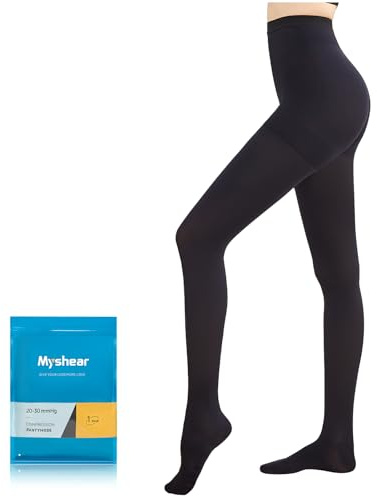Myshear Medical Compression Pantyhose for Women Men, 20-30 mmHg Graduated Compression Tights, Closed Toe Compression Stockings, Support Hose, High Waist Compression Leggings for Varicose Veins, Edema