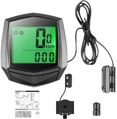 Computadora de ciclismo, computadora de bicicleta con cable | Pantalla LCD Ciclo de computadora kilómetros velocidad de ciclo Tracker | Accesorios para bicicleta, computadoras de bicicleta de