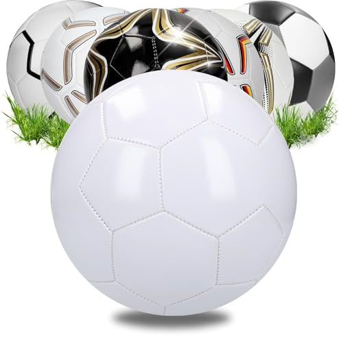 Fußball 'Liga' in Größe 5 - robsuter Spielball für Kinder & Erwachsene - Fussball kann sowohl Indoor als auch Outdoor verwendet werden - Maschinell genähter soccer ball, Farbe:Weiß