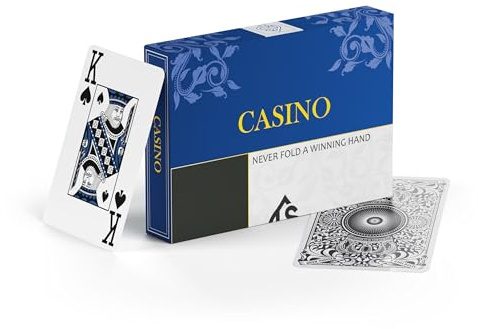 TS Spielkarten Premium Poker & Blackjack Karten 2er Set Casino | 100% Kunststoff | Wasserfest | 63x88 mm | 2 Decks mit je 57 Karten