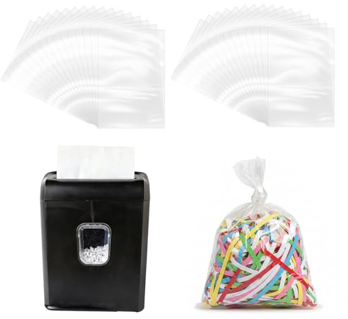 YooNotee 200 Pcs 5-6 Gallons Shredder Bags Large Gallon Size Paper Shredder Bags for Home Office Paper Trash Shredded Materials
