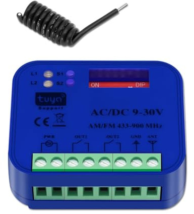 RUIZHI Ricevitore universale per porta del garage 9-30 V, controller del ricevitore della porta del garage, compatibile con app Tuya SmartLife, interruttore intelligente on/off, WiFi 2.4 GHz 433-900