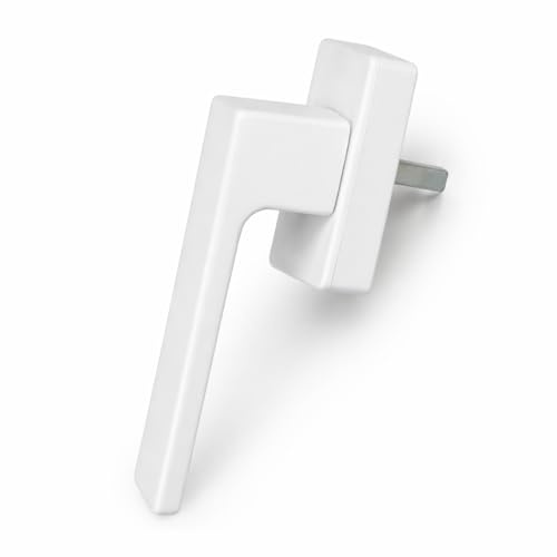 IdeaGenesis - Maniglia per finestra multipunto con quadra 7 mm | Maniglia oscillante in alluminio | Maniglia universale per finestre PVC e alluminio (bianco opaco, senza chiave)