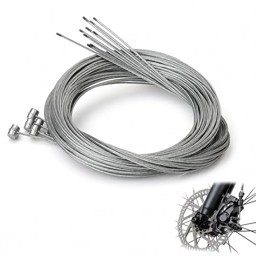 Livawnd 10 Pack Universal Inner Bike Brake Cables, 1.75m Stainless Steel Bicycle Brake Inner Wires for Mountain Bike, Road Bike, City Bike Replacement Parts
