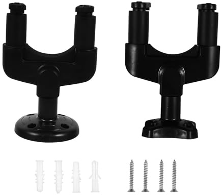 Veemoon Support Mural Installation Facile et Design Détachable 2 Ensembles en Plastique Noir pour Guitare Électrique et Acoustique Adapté pour Violon et Ukulélé en Chambre ou Bureau