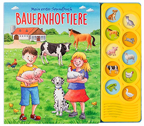 Bauernhoftiere - Interaktives Pappbilderbuch mit 10 lustigen Geräuschen für Kinder ab 3 Jahren
