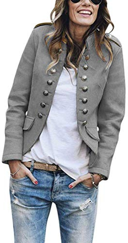shownicer Donna Elegante Blazer Giacca Manica Lunga Tinta Unita Slim Fit OL Giacca con Pulsante Casual Ufficio Business Lavoro Giacca Cappotto Corto Capispalla Tops