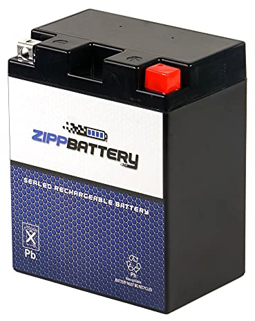 ZIPPBATTERY 14AHL-BS Maintenance-Free 12V 14Ah Battery Replacement for ATV, Motorcycle, Jet Skis, Scooter, UTV, and More - Nut and Bolt (T3) Terminal