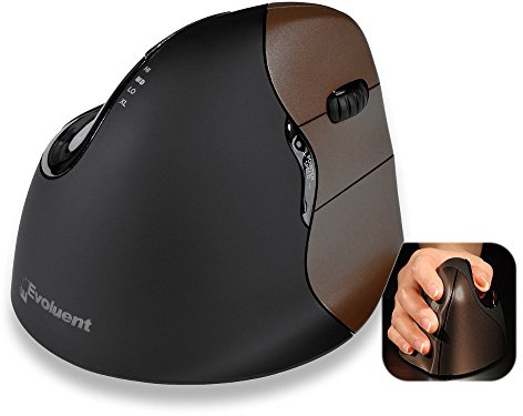 Evoluent Right Handed Small Wireless Vertical Mouse, brown, VMOUS4WRSHY