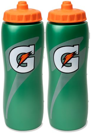 Gatorade 32 Oz Squeeze Water Sports Bottle - Pack of 2 - New Easy Grip Design