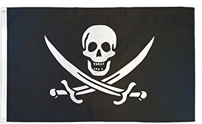 AZ FLAG - Drapeau Pirate Jack Rackham - 90x60 cm - Drapeau Pirates - Corsaire 100% Polyester Avec Oeillets Métalliques Intégrés - Pavillon 50 g