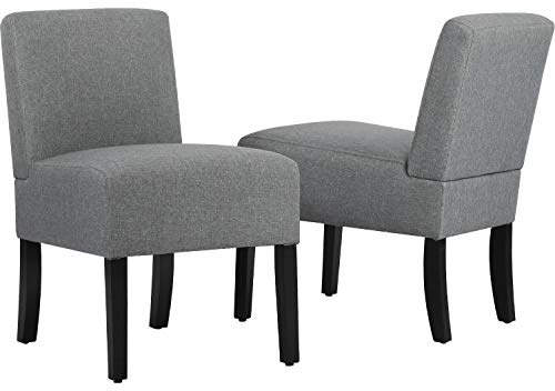 BestMassage Accent Chair Set of 2 Accent Chairs for Living Room Armless Chair Dining Chair Elegant Design Modern Fabric Living Room Chairs Sofa