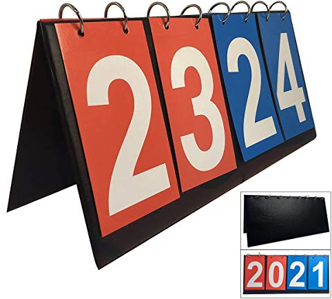 TheStriven Sport Anzeigetafel Spielstand Zähler 4-Stellige Sport Wettbewerbs Anzeigetafel Scorebord Sportx Anzeigetafel Tragbare Anzeigetafel für Sportwettkämpfe Tischtennis Basketball Badminton