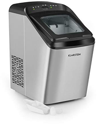 Klarstein Eiswürfelmaschine , 2,9 L Eiswürfelbereiter, für 15 kg Große und Kleine Eiswürfel, Schnelle Mini, Selbstreinigend Partytime