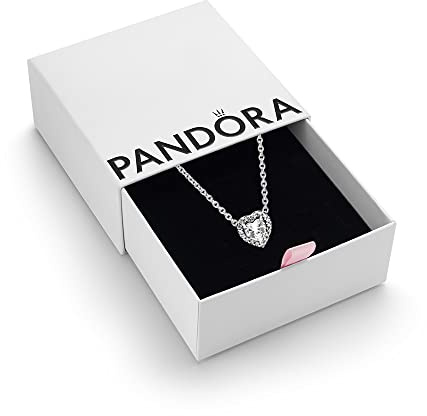 PANDORA Timeless Women's Sterling Silver Elevated Heart Cubic Zirconia Pendant Necklace, 45cm, With Gift Box