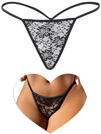comeondear Perizoma Donna Seducente Vita Bassa Tanga Pizzo | G-String Mini String Lingerie Sexydonna Hot Mutandine Brasiliana Soft Lace Biancheria Intima Sexy Perizomi 1/3 Pezzi