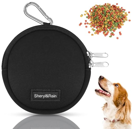 Sheryl&Rain Bolsa Premios Perro con Mosquetón,Manos Libres Bolsa Premios Perro Adiestramiento,Bolsa Chuches Perro Adiestramiento, Bolsa de Entrenamiento para Perros para Galletas Recompensas Comida