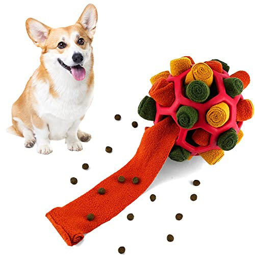 Piashow Schnüffelball für Hunde, Schnüffelteppich Tragbarer Schnüffelball Intelligenzspielzeug, Futterball für Hunde Große/Kleine, Sniffle Leckerli Spiel Intelligenzspielzeug für Hunde Haustier