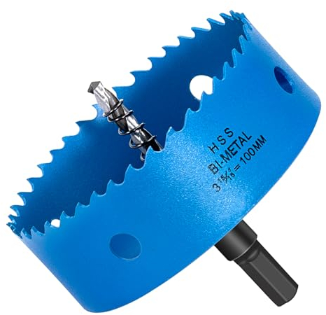 HYCHIKA Corona Perforadoras 100mm, Sierra Corona Serras Perfuradoras, Ideal Para Sierra Perforación Para, Aluminio, Madera, PVC