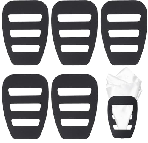 nbeads 6 Stück Einstecktuchhalter Für Männer, 12.5x8.8cm Kunststoff-Anzugtaschen-Taschentuchhalter Für Herren Einstecktuch-Ordner Einstecktuch-Organizer Zubehör Für Anzüge Westen, Schwarz