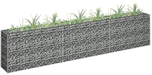 Toshilian Gabion pour Pierre, Panier à Pierre Panier de Gabion Cage à Pierre Lit surélevé à Gabion Acier galvanisé 270x30x60 cm
