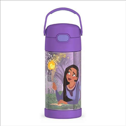 THERMOS FUNTAINER Water Bottle with Straw - 12 Ounce - Kids Stainless Steel Vacuum Insulated Water Bottle with Lid, Wish