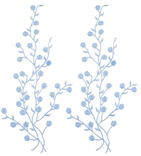 GORGECRAFT 2pz Toppe Decorative con Fiori da Stirare Toppe Decorative con Fiori di Prugna Applique in Tessuto Ricamato Abbellimenti per Abiti da Sposa Decorazioni per La Riparazione di Jeans Giacche