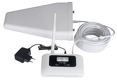 Amplificador Señal Movil en Banda 8 (900Mhz) Nikrans LCD-130 - Repetidor gsm para Casa y Oficina - Cobertura de hasta 130 m² - Repetidor de Señal Celular Compatible con Vodafone, Movistar, Orange etc