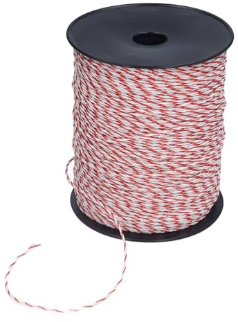 lvifloae Kit de cerca eléctrica, cerca eléctrica de 500 m, cable de cuerda eléctrica, accesorios para cerca eléctrica, cerca eléctrica portátil para granja, rancho, caballos,